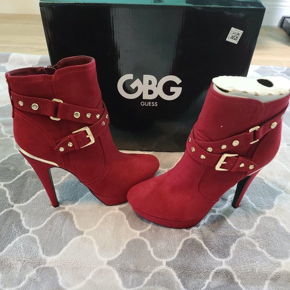 guess red boots